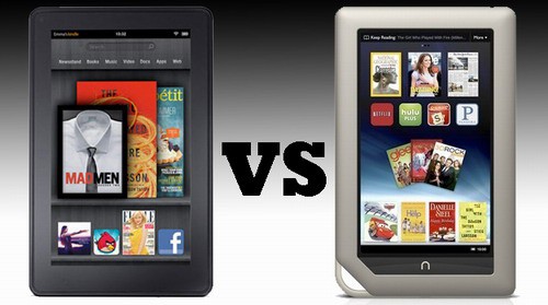 comparsion between Kindle Fire and Nook Tablet