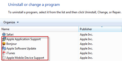 iTunes 12.1 Uninstall Software