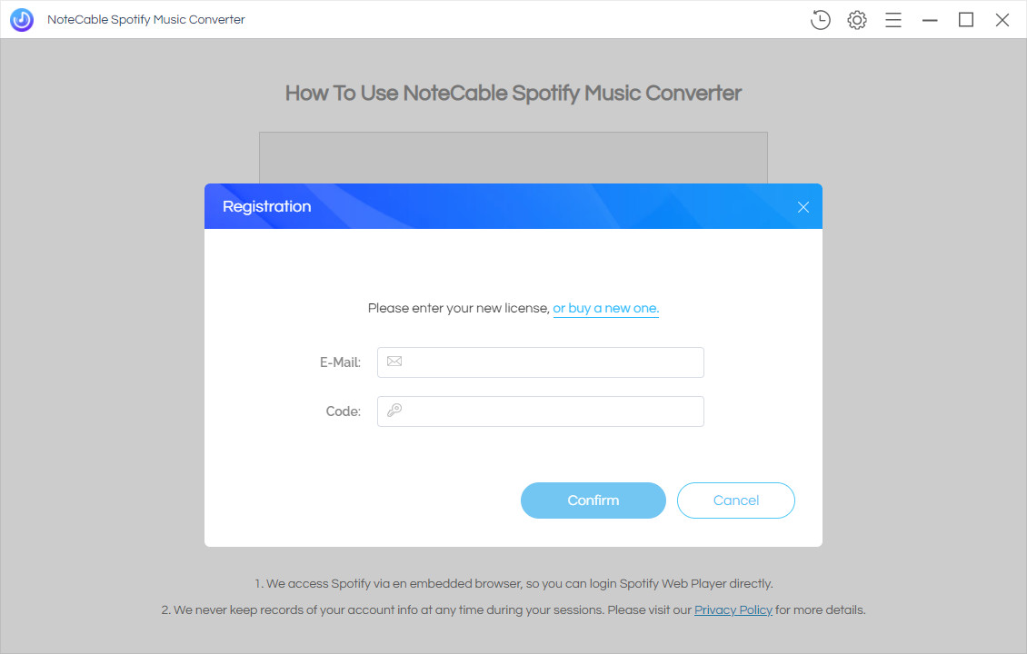 Register Spotify Audio Converter