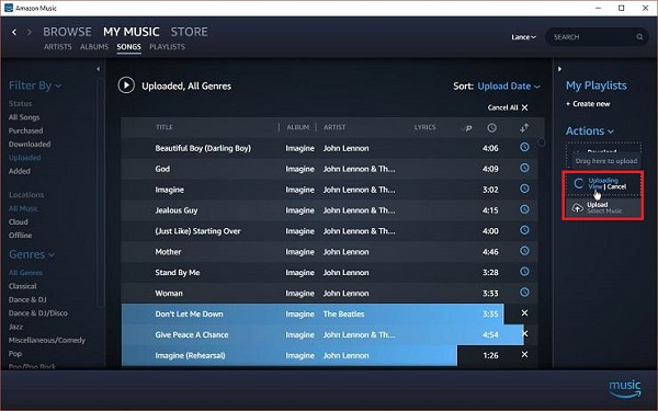 Upload the converted Apple Music to Amazon Echo